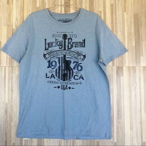 Lucky Brand Independence Distressed Graphic Tee L